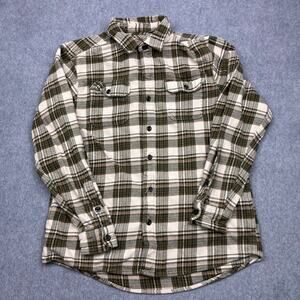 Orvis Button-Up Shirt Mens Medium Brown‎ Plaid Flannel Long Sleeve